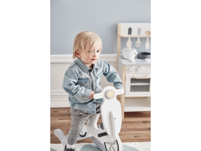 Kid's Concept hojdací drevený skúter - sivobiely