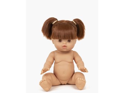 Minikane žmurkajúca bábika Gabrielle s hnedými očami