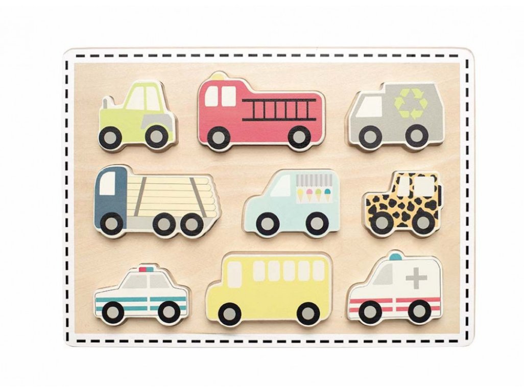 Jabadabado drevená vkladačka puzzle - autá