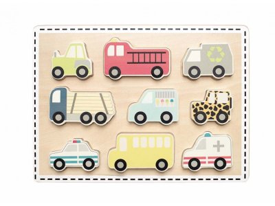 Jabadabado drevená vkladačka puzzle - autá