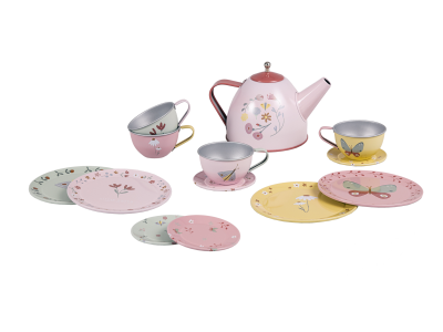 Little Dutch kovový čajový set kvety a motýle