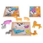 Drevené puzzle - vkladačka tvarov - výber variantov