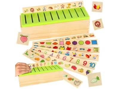Montessori drevená vkladačka - triediaci box