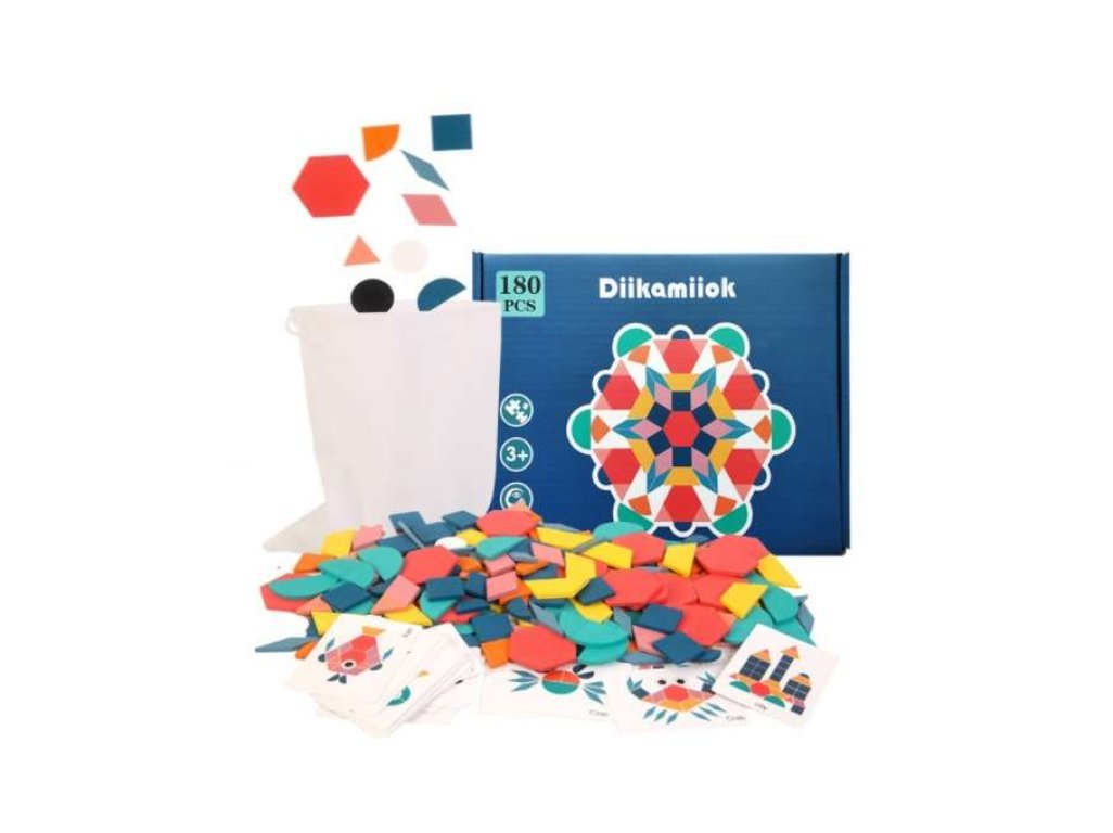 Drevené Montessori puzzle - skladačka s predlohami