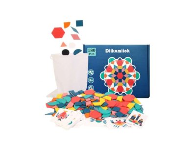 Drevené Montessori puzzle - skladačka s predlohami