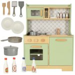Drevená kuchynka s príslušenstvom - mint 86cm