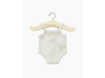 Minikane Body na ramienka s čipkou a vzorom - beige