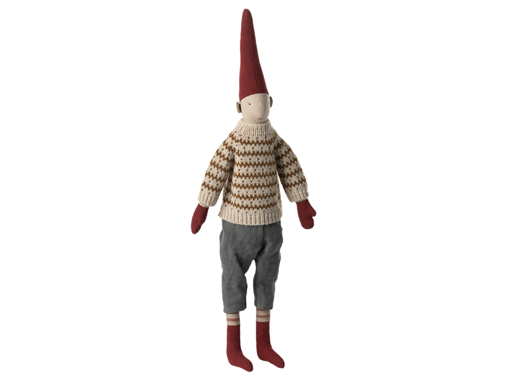 Maileg pixy škriatok Boy vo svetri - 49cm