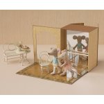 Maileg baletné štúdio s dvomi myškami a postieľkami